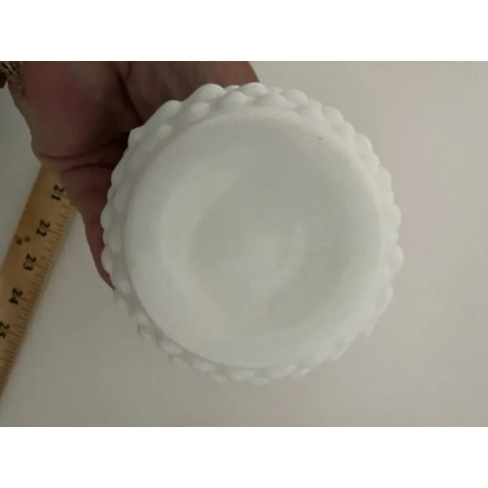 Vtg. E.O. Brody CO. white milk glass hobnail bud vase